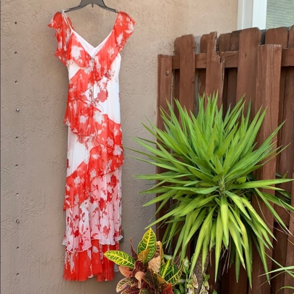 Alice + Olivia Olympia Silk Ruffle Maxi Dress Sz 0 - Picture 5 of 10